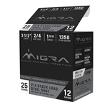 MIGRA AMMUNITION M12LS24 Combinational  12 Gauge 3.50" 1 5/8 oz 2-4 Shot 25 Bx/