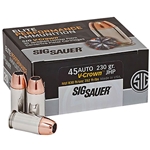 Sig Sauer E45AP2-20 V-Crown JHP 45 ACP 230 GR JHP 20Box/10Case