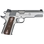 Springfield Armory PX9420S 1911 Garrison 45 ACP Caliber with 5" Barrel, 7+1 Capacity, Overall Stainless Steel Finish, Beavertail Frame, Serrated Slide & Thin-Line Wood with Double-Diamond Pattern Grip