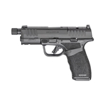 Springfield, Hellcat Pro OSP, Striker Fired, Semi-automatic, Polymer Frame Pistol, 9MM, 4.4" Hammer Forged Barrel, Threaded 1/2x28, Optics Ready Slide, Cerakote Finish, Black, Textured Grip, Tritium Front Sight, Tactical Rack U-Notch Rear Sight, 2 Magazines, (1)-17 Round and (1)-15 Round