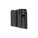 DURAMAG, DuraMag SS, Magazine, 308 Winchester/6.8X51, 5 Rounds, Fits SR25/DPMS Pattern AR10 Rifles, Orange AGF Follower, Stainless Steel, Black