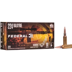 Federal F224VLKMSR1 Fusion MSR  224 Valkyrie 90 GR Fusion Soft Point 20 Bx/ 10 C