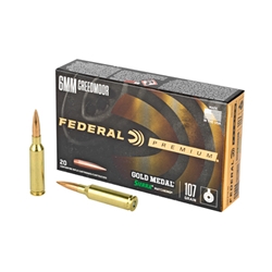 Federal GM6CRDM1 Premium Gold Medal  6mm Creedmoor 107 GR Sierra MatchKing Boat-