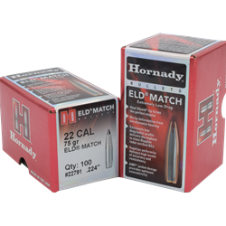 Hornady 22791 ELD Match   22 Caliber .224 75 GR 100 Box