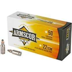 Armscor FAC22TCM1N 22 TCM 40 GR Jacketed Hollow Point 50 Bx/ 20 Cs