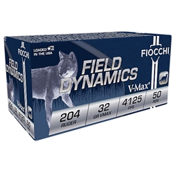 Fiocchi 204HVA Extrema 204 Ruger 32 GR V-Max Polymer Tip 50 Bx/ 20 Cs