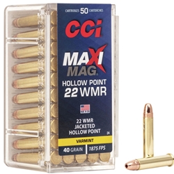 CCI 0024 Varmint Maxi-Mag  22 Winchester Magnum Rimfire (WMR) 40 GR Jacketed Hol