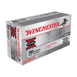Winchester Ammo X38S1P Super-X  38 Special 158 GR Lead Round Nose 50 Bx/ 10 Cs