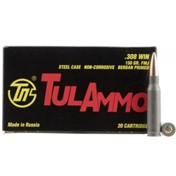 TULA 308 150GR FMJ STL 20RD BX