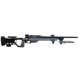 BERGARA B17 6.5CREED 22" 8 TWIST BARREL WITH SUREFIRE MUZZLEBREAK THREADED 5/8X24.
KRG WHISKEY 3 CHASSIS WITH SIDE FOLDING STOCK AND SPIGOT MOUNT.
VORTEX GEN 4.5-27X56 WITH EBR2C RETICLE AND NIGHTFORCE RINGS 
MAGPUL BIPOD