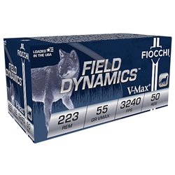 Fiocchi 223HVC50 Field Dynamics 223 Rem 55 gr V-Max 50 Bx