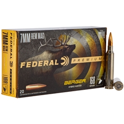 Federal PR7BCH1 Premium 7mm Rem Mag 168 gr Berger Hybrid Hunter 20 Bx