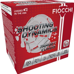 Fiocchi 20SD8 Shooting Dynamics Target 20 Gauge 2.75" 7/8 oz 8 Shot 25 Per Box