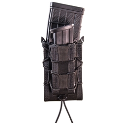 High Speed Gear, Double Decker TACO, Dual Magazine Pouch, Molle, Fits (1) Rifle Magazine and (1) Pistol Magazine, Hybrid Kydex and Nylon, Black