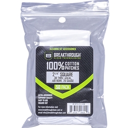 Cotton Patches, 2.25" Square, .38 Thru .45 Caliber, .410 Bore & 20-Gauge, 50-Pack