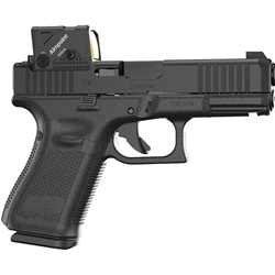 Glock PA195SB03MOS8A3 G19 Gen5 MOS Compact Frame 9mm 15+1 4.02" Black GMB Barrel, Black nDLC MOS Cut/Serrated Steel Slide, Black Polymer Frame w/Picatinny Rail, Interchangeable Backstrap Grip, Aimpoint COA 3.5 MOA Red Dot, Ambidextrous