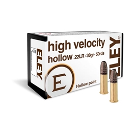 ELEY 22LR 38gr HV HP RIFLE 1250fps 50/b 100/c