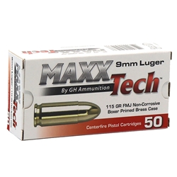 MAXXTech 9mm Luger 115 Grain FMJ