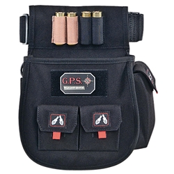 GPS Bags 1094CSP Deluxe Double Shotshell Pouch Black Polyester Waist Mount 30-52" Belt
