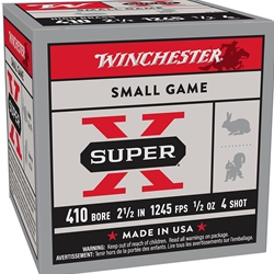 Winchester Ammo X414 Super X Heavy Game Load High Brass 410Gauge 2.50" 1/2oz 4Shot 25 Per Box