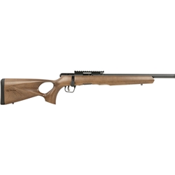 Savage Arms 70817 B Series Timber 17 HMR 10+1 18" Matte Black Threaded Barrel, Matte Black Picatinny Rail Steel Receiver, Woodgrain Fixed Thumbhole Stock
